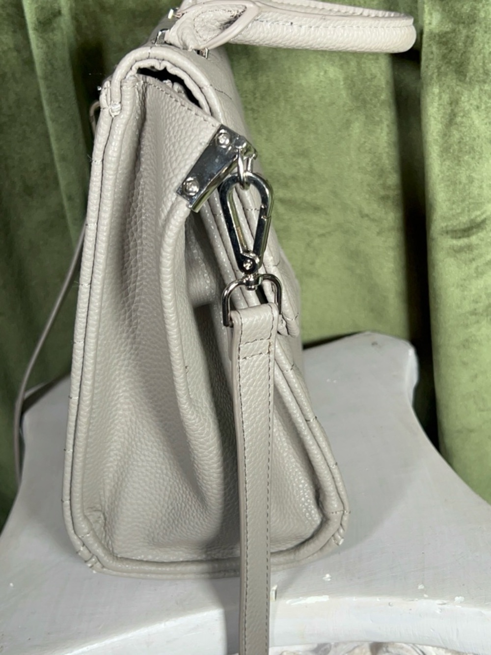 Steve Madden Chevron Quilted Satchel – Ice Gray - Picture 10 of 11
